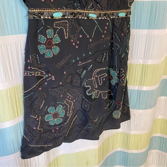 Nanette Lepore Silk Beaded Dress Damaged Sz 4 - Picture 3 of 12